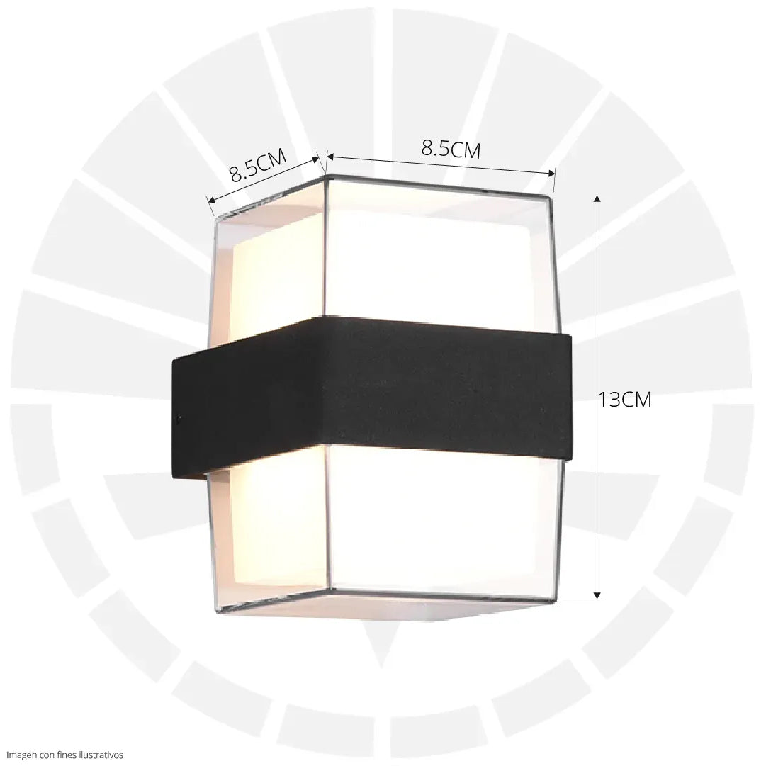 APLIQUE LED 2272/2 OS-W77S/2 PARED DOBLE LUZ CUADRADO 3000K