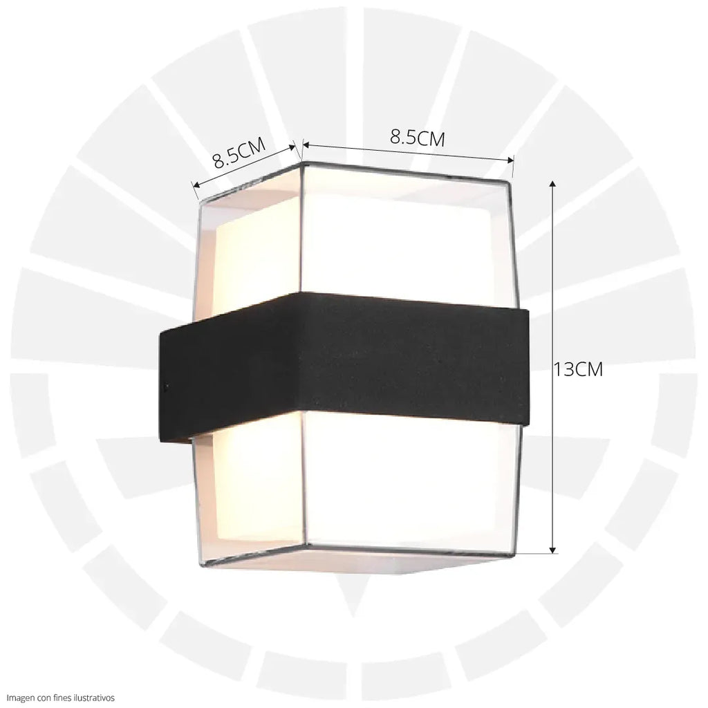 APLIQUE LED 2272/2 OS-W77S/2 PARED DOBLE LUZ CUADRADO 6500K
