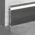 RODAPIE PLATEADO EN ALUMINIO CON PERFIL PARA LED FRONTAL 8CM X 2,50M PGY-1080AP