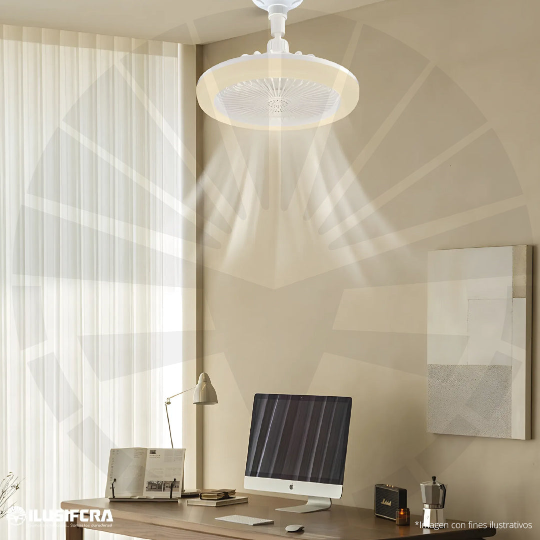 LAMPARA CON VENTILADOR OSCILANTE PARA TECHO E27 30W ILUSIFCRA