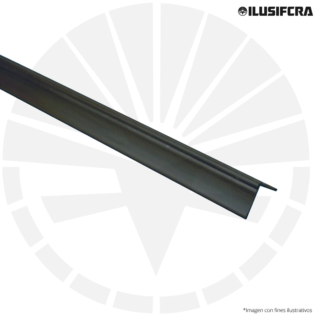 CANALETA ALUMINIO NEGRO 5MM PARA CARBONIZADA TIPO L ESQUINERO PEQ 3 METROS