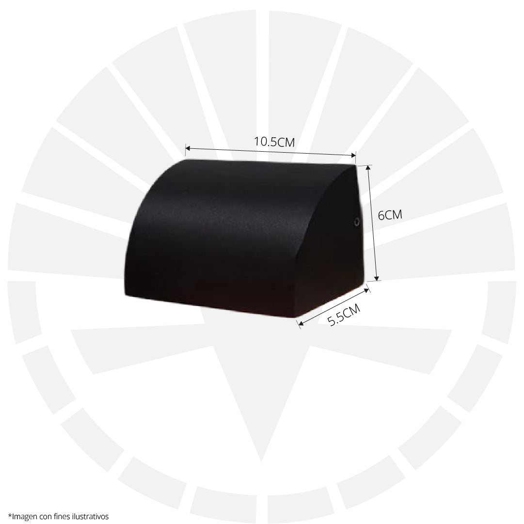 APLIQUE LED PARA PARED 2 LUCES TIPO CASCADA H017-2 NEGRO 2W 3000K
