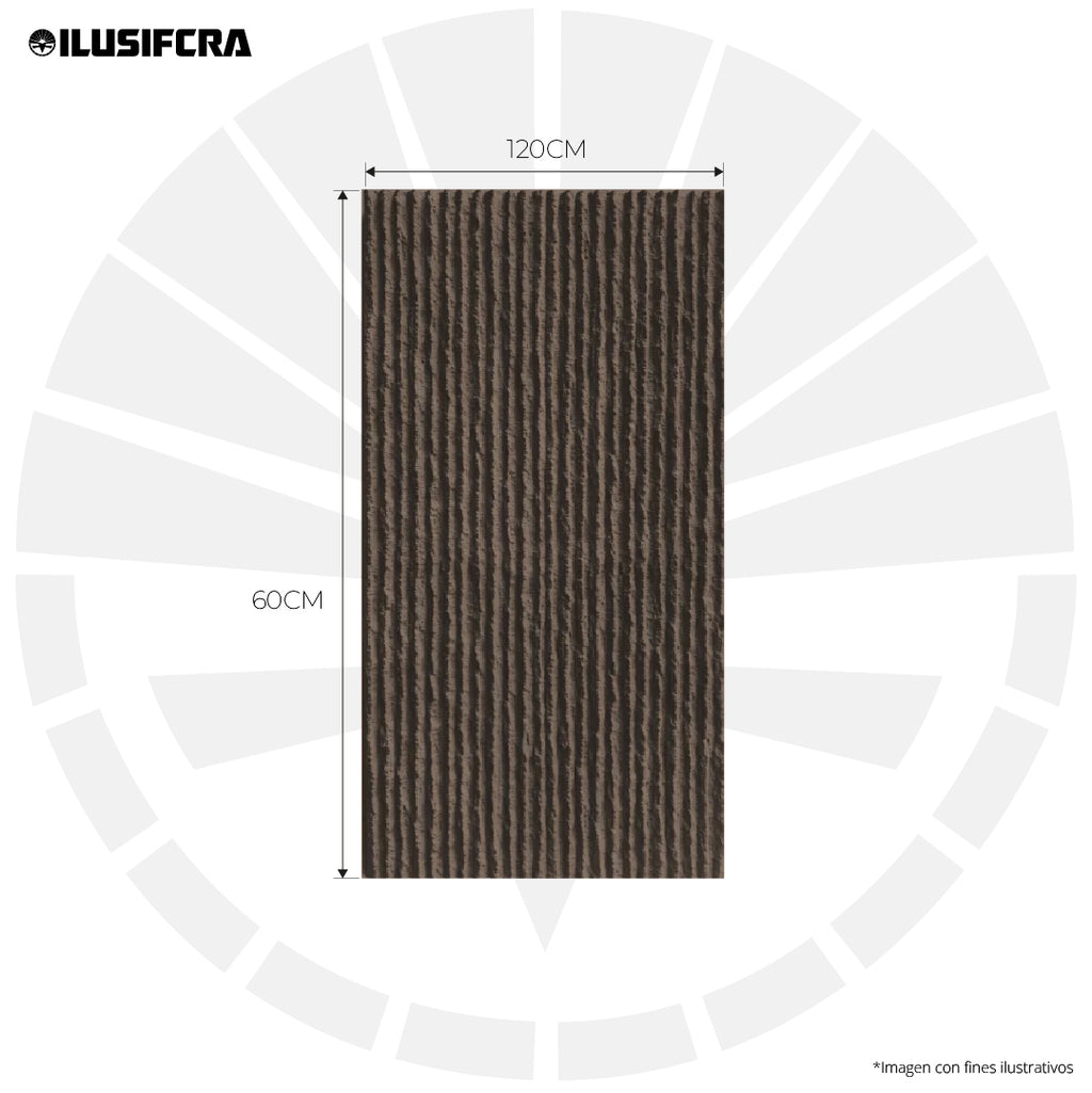LÁMINA TEXTURA DE PIEDRA TUBULAR GRIS OSCURO PU-10-C P.U 60CM X 1.20M
