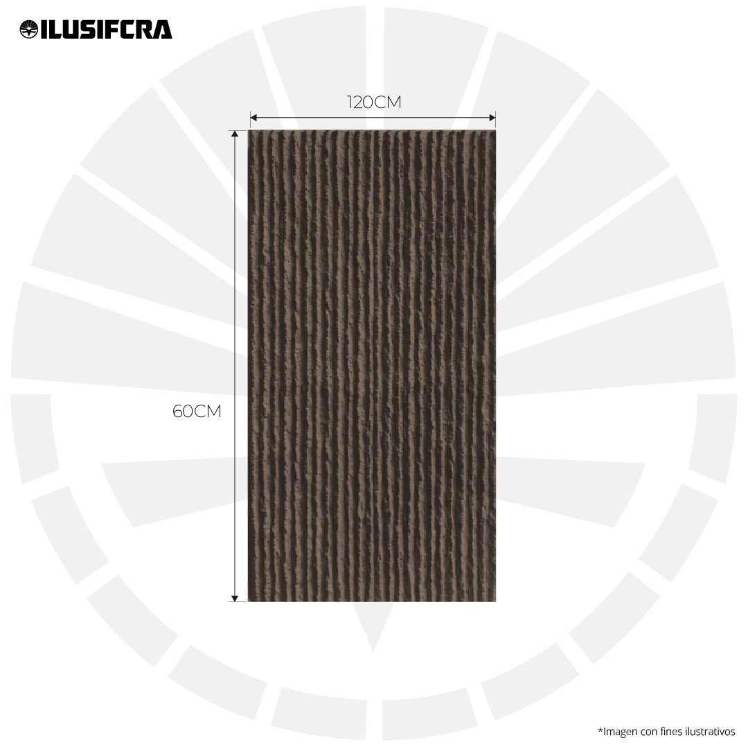 LÁMINA TEXTURA DE PIEDRA TUBULAR GRIS OSCURO PU-10-C P.U 60CM X 1.20M