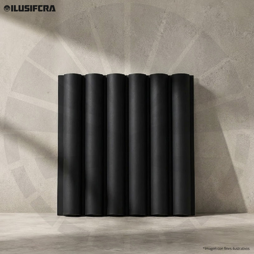 LÁMINA ACANALADA PLACOVE 180 WPC BLACK DRAWING EV-071 18CM X 2.90M