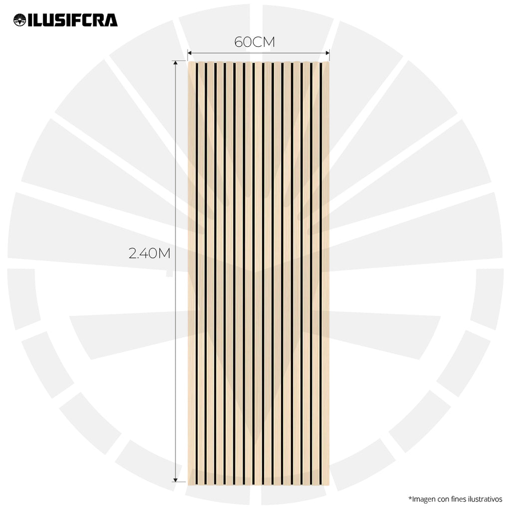LÁMINA ACÚSTICA FIBRA DE POLIESTER P.E.S ACANALADA GREIGE 2.40MT X 60CM 17MM UNIDAD K7030-A189