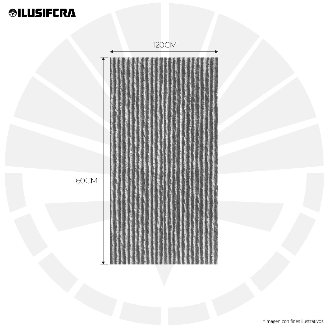 LÁMINA TEXTURA DE PIEDRA TUBULAR GRIS CLARO PU-10-D P.U 60CM X 1.20M