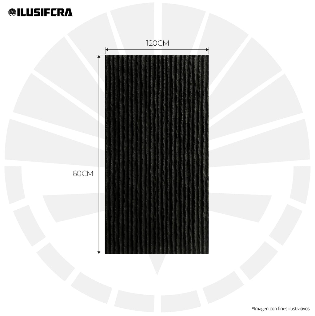 LÁMINA TEXTURA DE PIEDRA TUBULAR NEGRA PU-10-B P.U 60CM X 1.20M