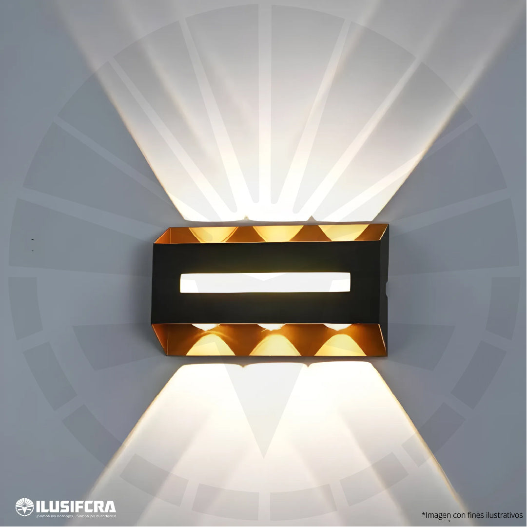 APLIQUE LED PARA PARED 4 LUCES OS-W238/8 11W BK+GD 6000K