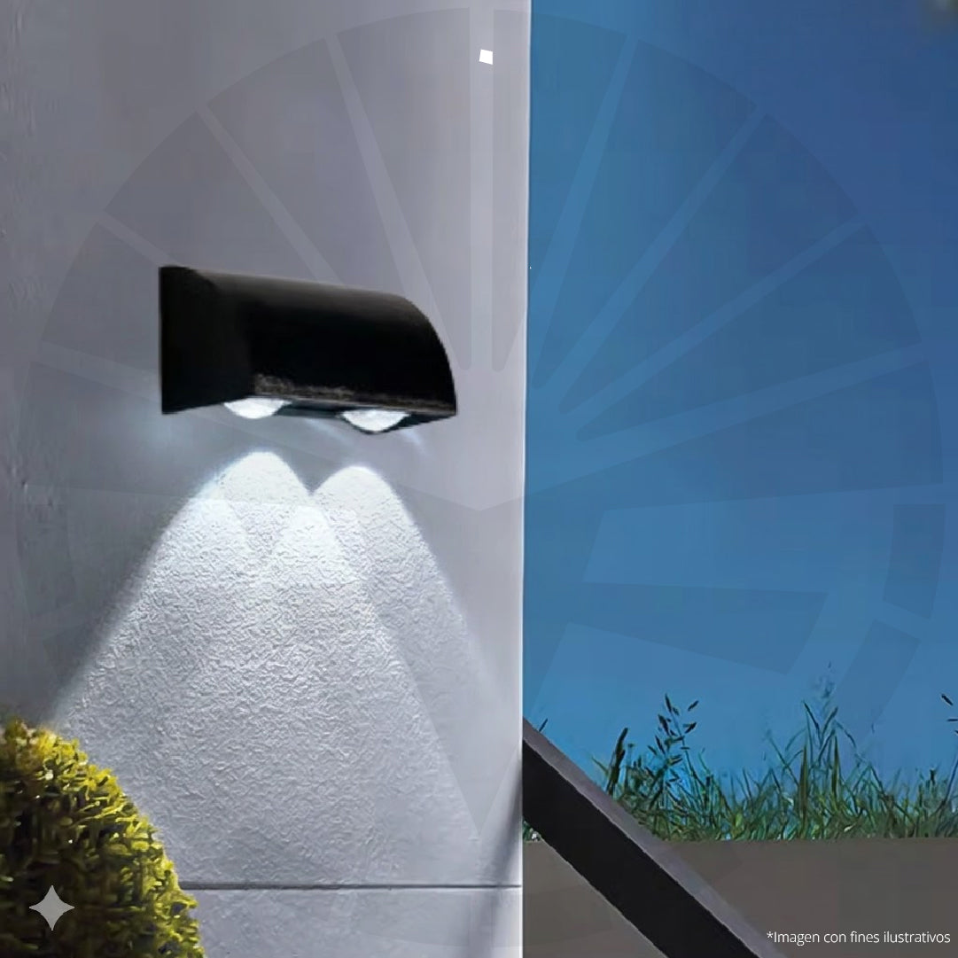 APLIQUE LED PARA PARED 2 LUCES TIPO CASCADA H017-2 NEGRO 2W 6500K