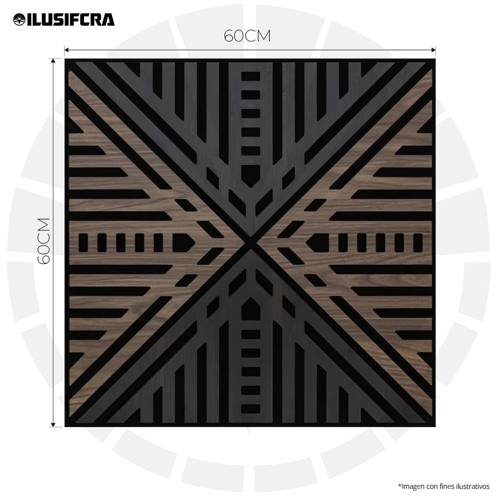 LÁMINA ACÚSTICA FIBRA DE POLIESTER P.E.S NEGRO BEIGE 60CM X 60CM 17MM UNIDAD XYBZ-003