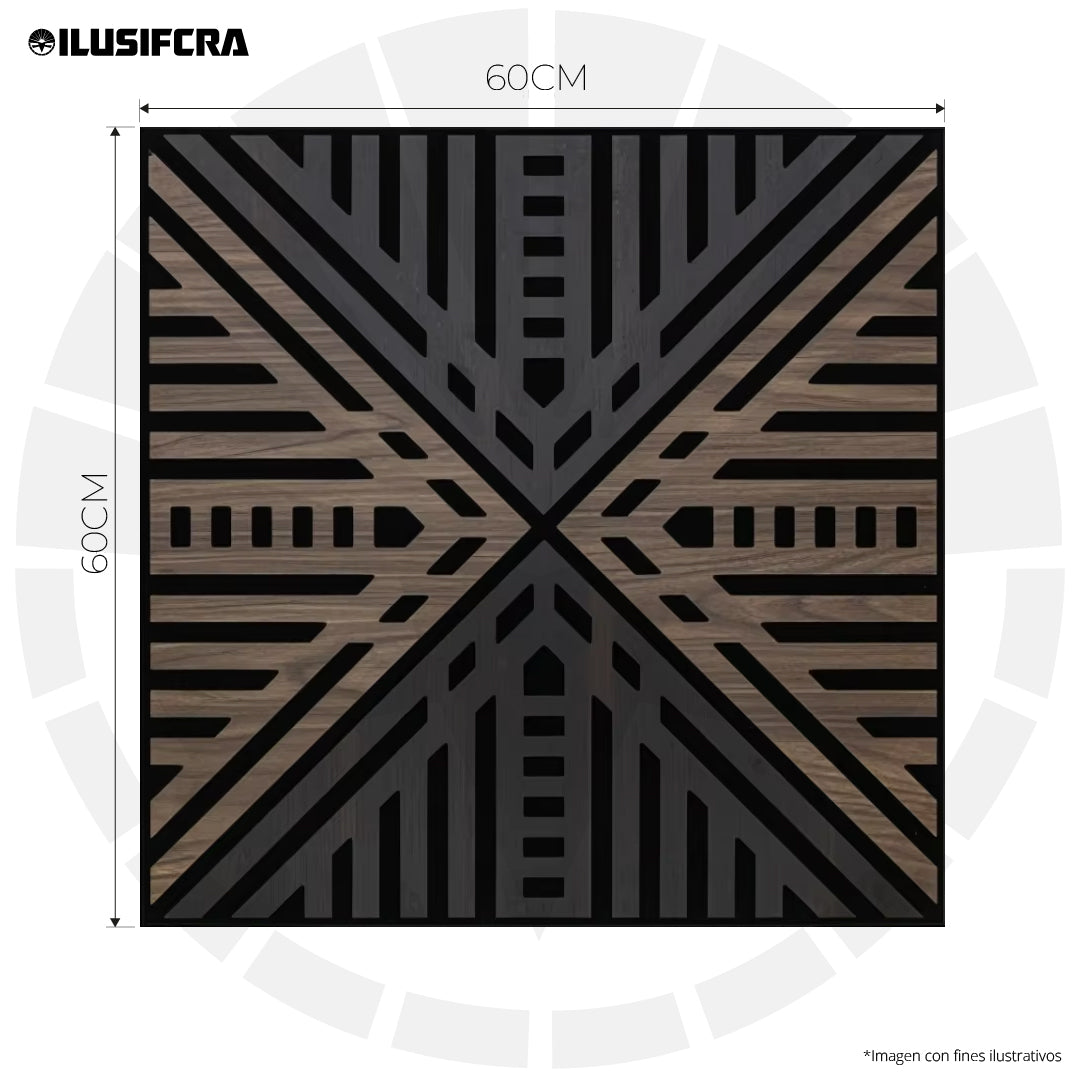 LÁMINA ACÚSTICA FIBRA DE POLIESTER P.E.S NEGRO BEIGE 60CM X 60CM 17MM UNIDAD XYBZ-003