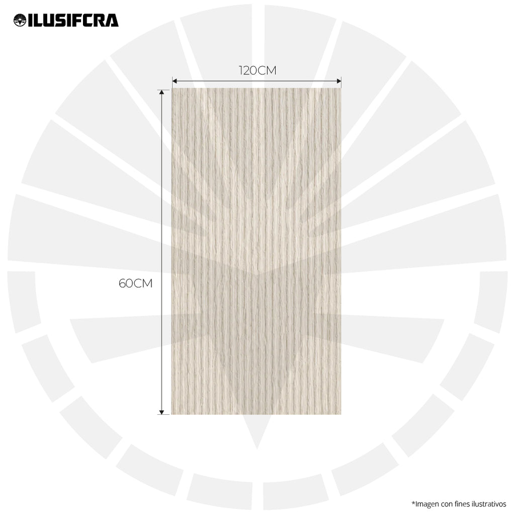 LÁMINA TEXTURA DE PIEDRA TUBULAR BLANCO PU-10-A P.U 60CM X 1.20M