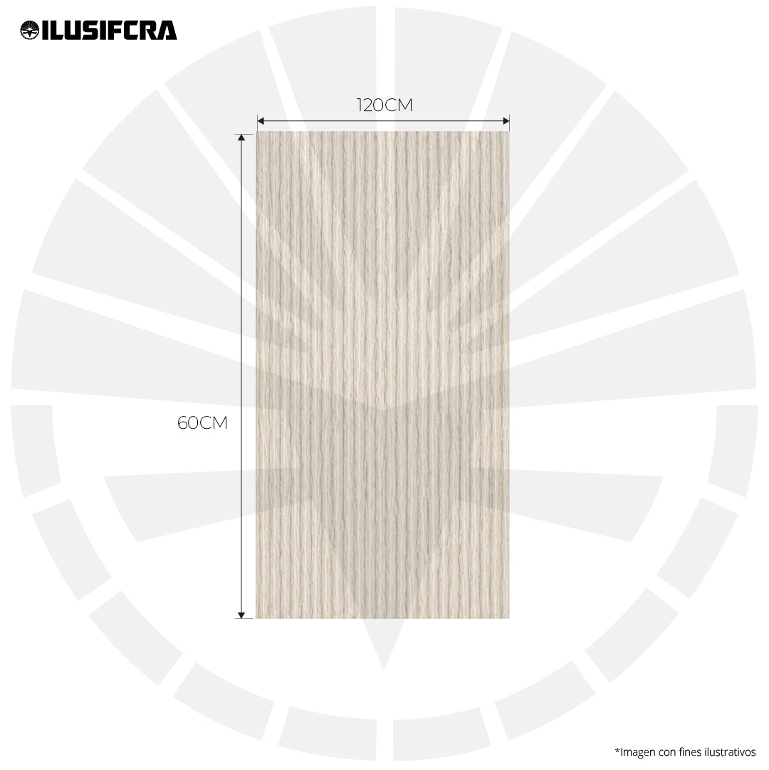 LÁMINA TEXTURA DE PIEDRA TUBULAR BLANCO PU-10-A P.U 60CM X 1.20M