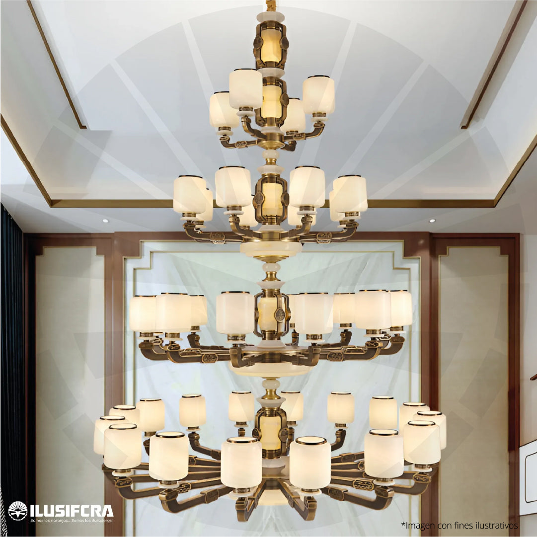 GRAN CANDELABRO DOBLE ALTURA COPAS CHINAS 0035