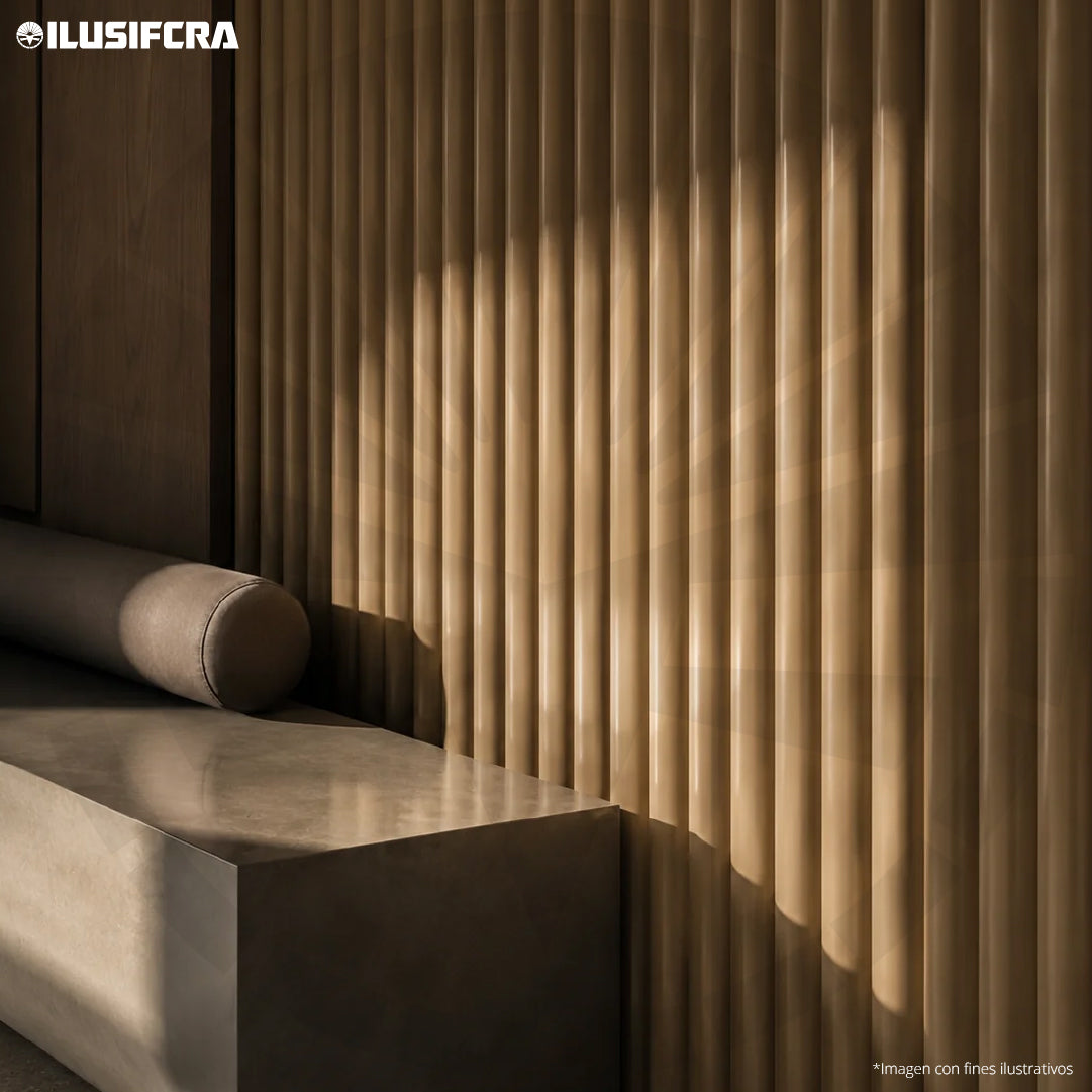LÁMINA ACANALADA PLACOVE 180 WPC  BEIGE B9041 18CM X 2.90M