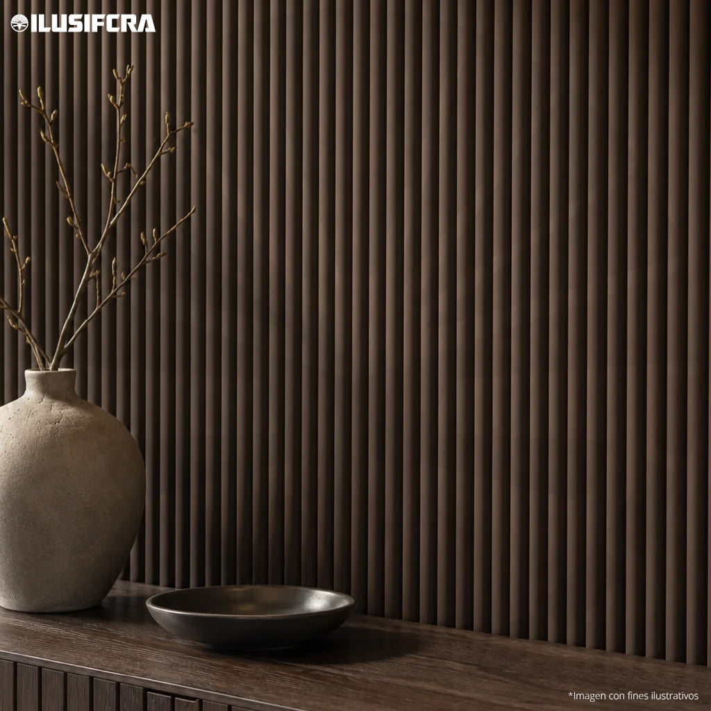 LÁMINA ACANALADA PLACOVE 180 WPC ROBLE OSCURO 1020 18CM X 2.90M