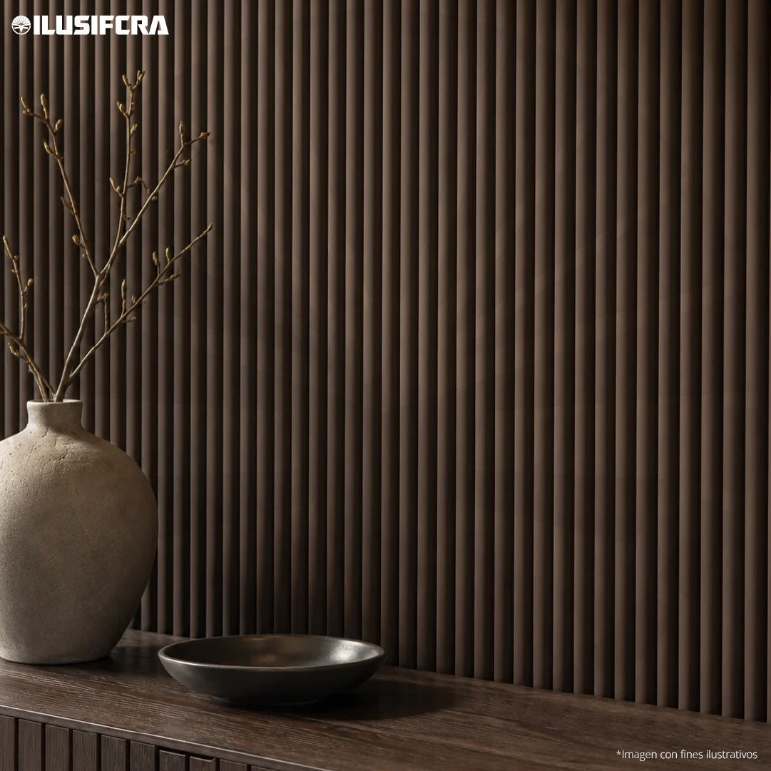 LÁMINA ACANALADA PLACOVE 180 WPC ROBLE OSCURO 1020 18CM X 2.90M