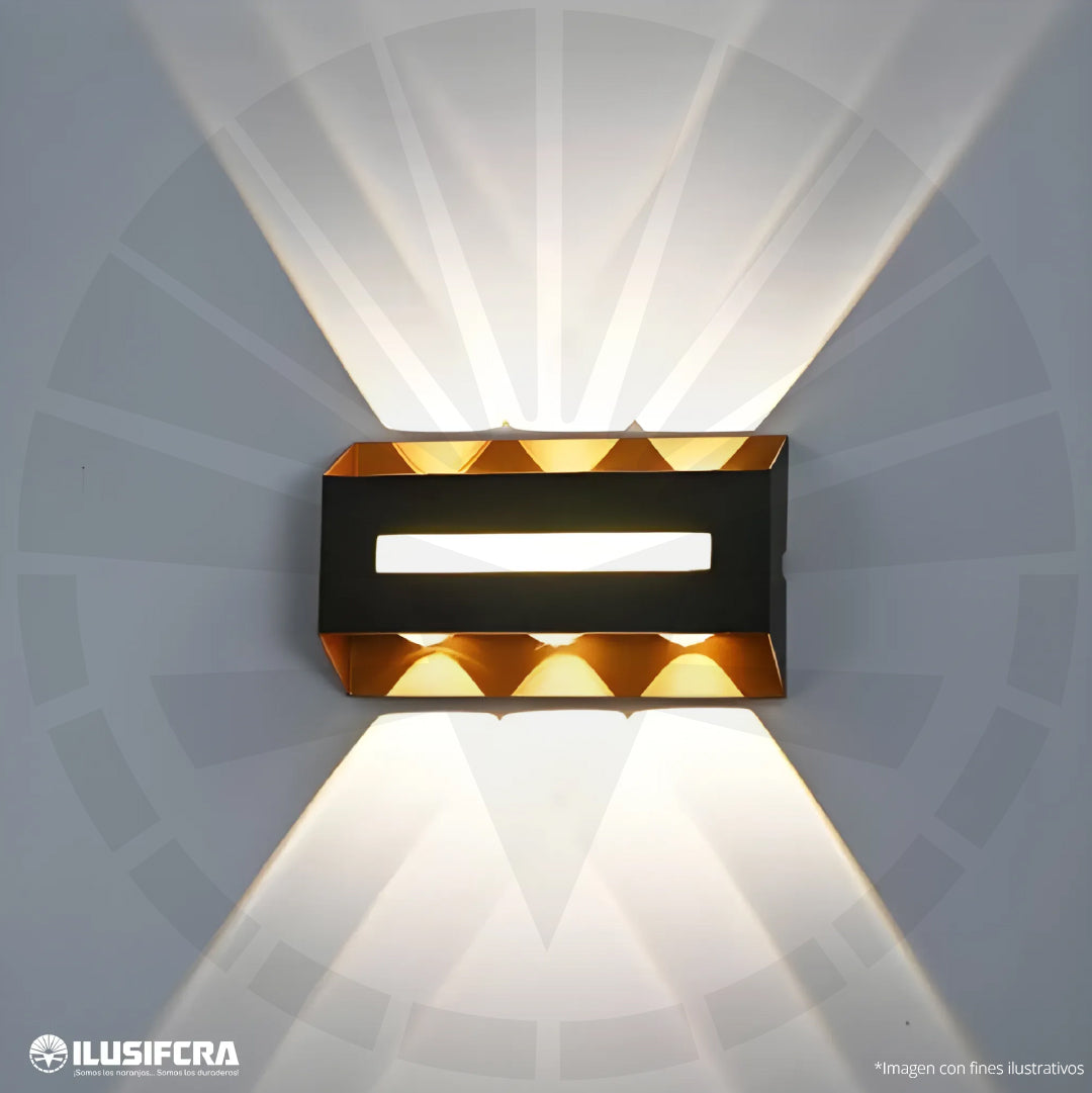 APLIQUE LED PARA PARED 3 LUCES OS-W238/6 8W BK+GD 6000K