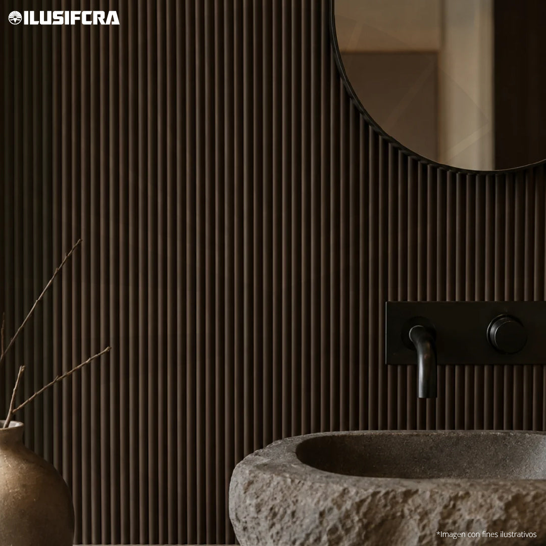 LÁMINA ACANALADA PLACOVE 180 WPC ROBLE OSCURO 1020 18CM X 2.90M