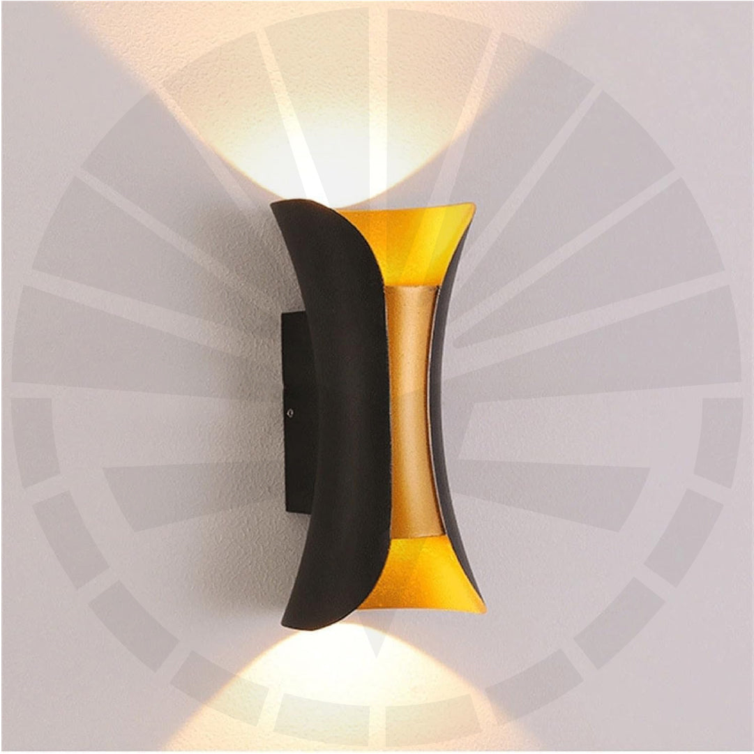 APLIQUE LED PARA PARED 2 LUCES OS-W23-10W BK+GD 8990 3000K