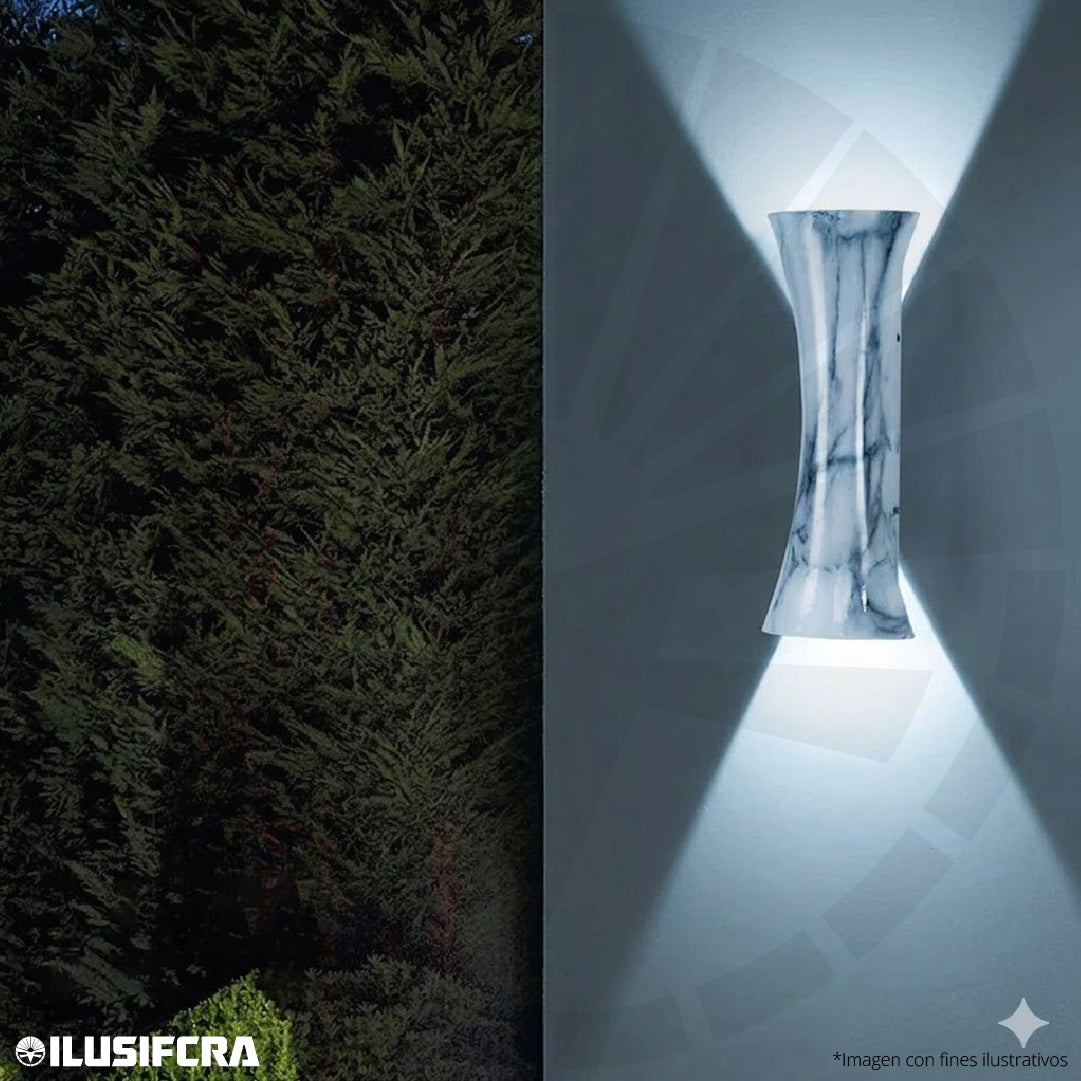 APLIQUE LED PARA PARED 2 LUCES OS-W212/4-10W MÁRMOL 6000K
