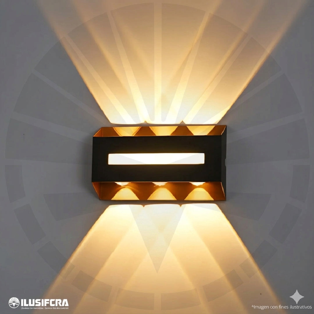 APLIQUE LED PARA PARED 3 LUCES OS-W238/6 8W BK+GD 3000K