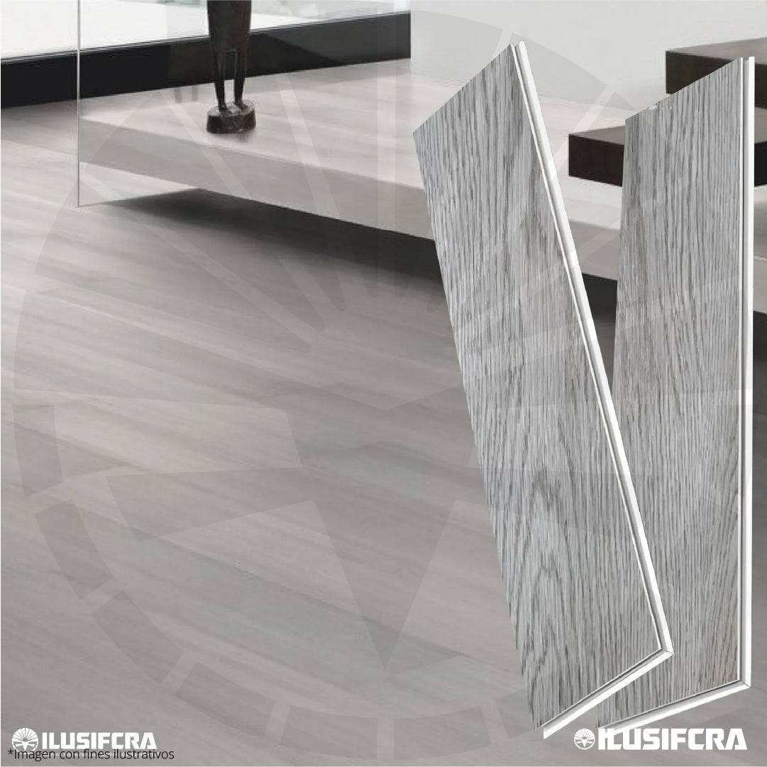 LÁMINA PARA PISO ESTILO SPC 10PC ACABADO GRIS OSCURO BETA SD-12 18MMX1.22M 2.2M2 CON ESPONJA