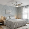 VENTILADOR DE TECHO MODERNO CON LUZ LED ACABADO PLATEADO FS4014