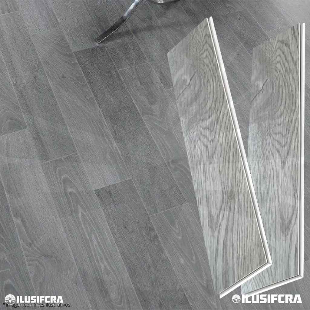 LÁMINA PARA PISO ESTILO SPC 10PC ACABADO GRIS CLARO BETA SD-11 18MMX1.22M 2.2M2 CON ESPONJA