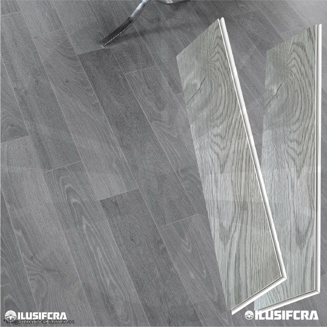 LÁMINA PARA PISO ESTILO SPC 10PC ACABADO GRIS CLARO BETA SD-11 18MMX1.22M 2.2M2 CON ESPONJA