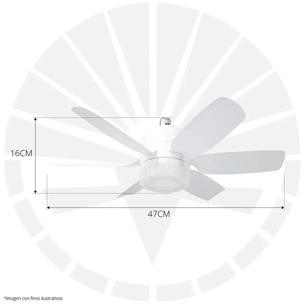 LÁMPARA CON VENTILADOR OSCILANTE PARA TECHO E27 40W 18" BLANCO ILUSIFCRA