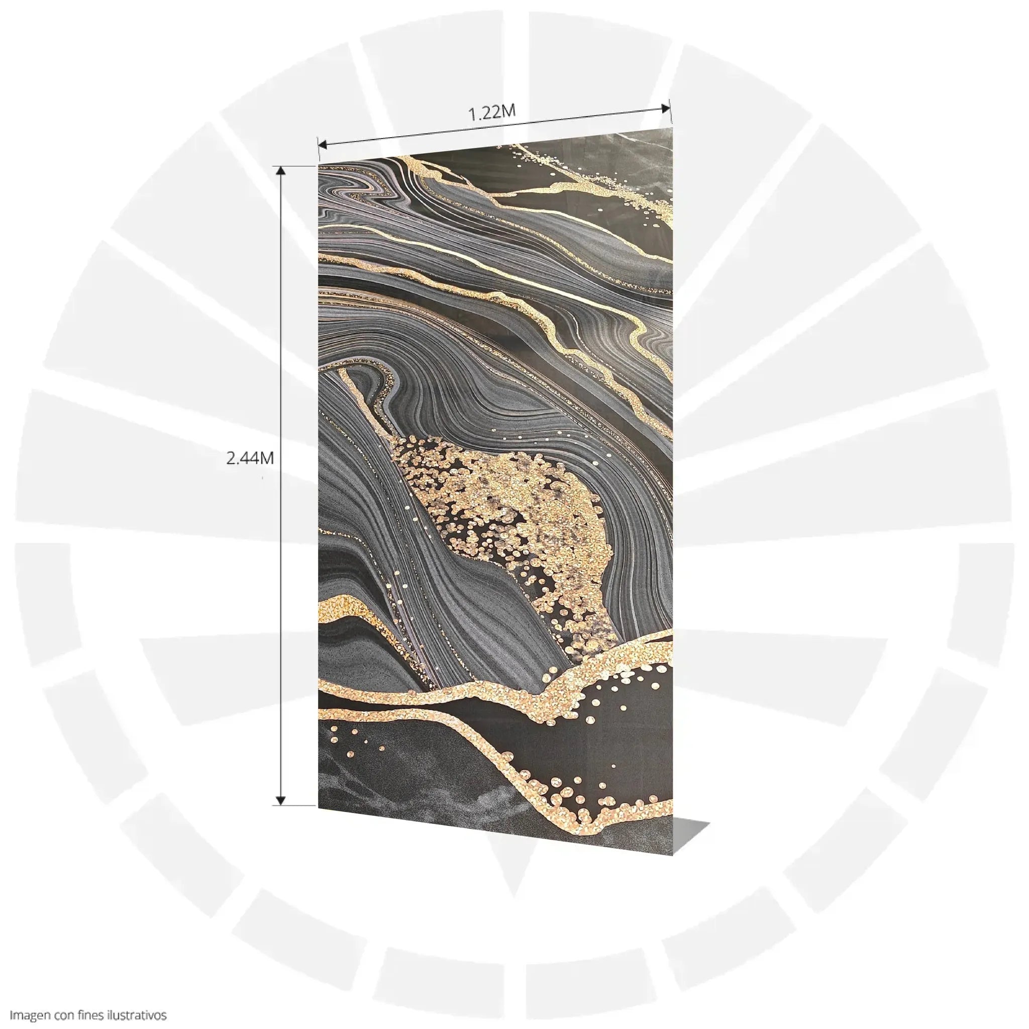 LÁMINA PVC - PANEL UV ESTILO MARMOL CUARZO ESCALA VETA DORADO 1.22M X 2.44M / 3MM DY2427