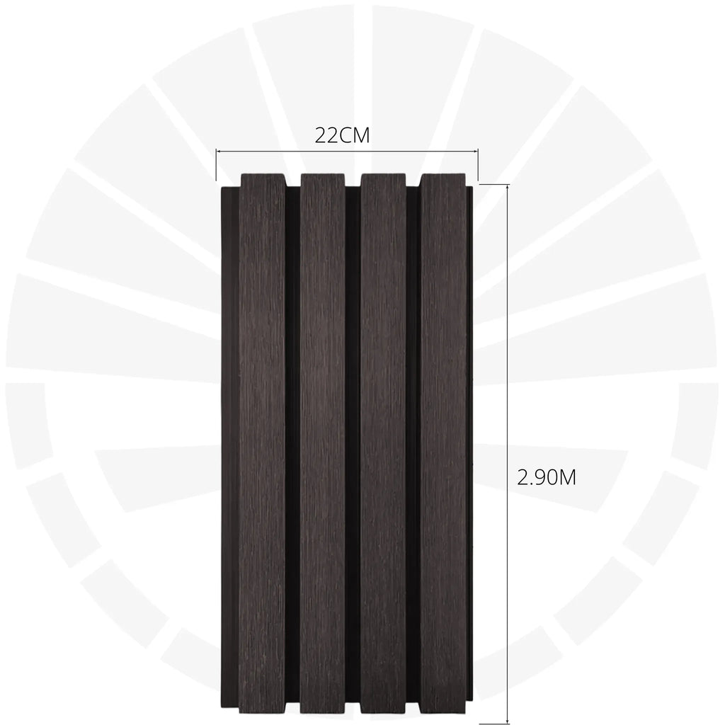 LAMINA ACANALADA 219MM PARA EXTERIOR ESTILO ROBLE CAFE OSCURO IS005 X 2.9M
