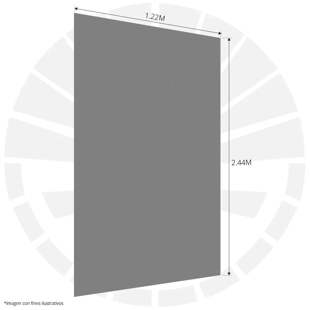 LÁMINA ACP DOBLE RECUBRIMIENTO EN ALUMINIO SILVER SATÍN 1.22M X 2.44M / 5MM
