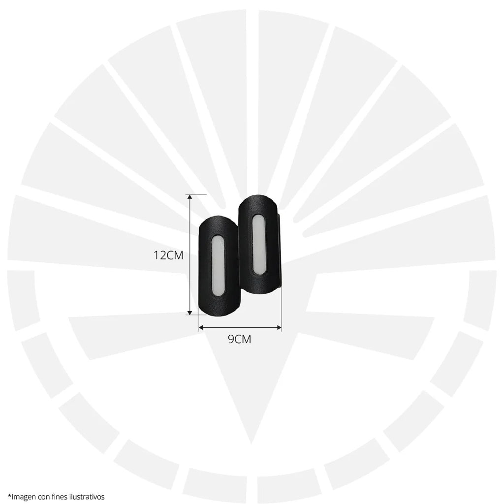 APLIQUE LED PARA PARED 2 LUCES OS-W207/4-6W NEGRO 6000K
