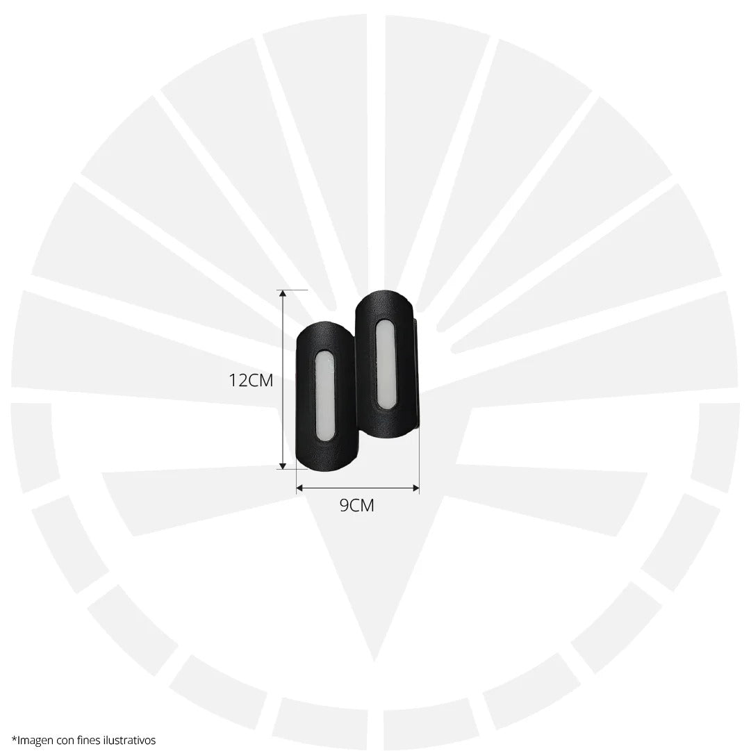 APLIQUE LED PARA PARED 2 LUCES OS-W207/4-6W NEGRO 6000K