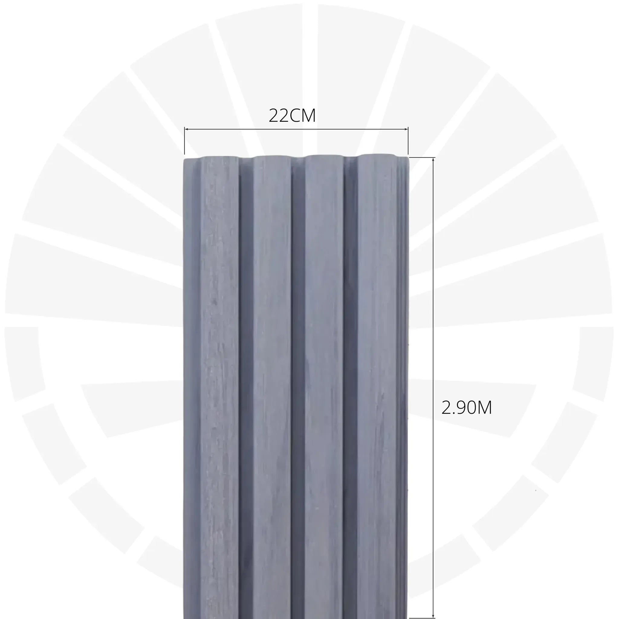 LAMINA ACANALADA 219MM PARA EXTERIOR ESTILO GRIS OSCURO IS004 X 2.9M