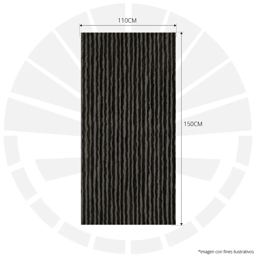 FACHALETA FLEXIBLE PIEDRA PRFV 1.10M X 1.50M MURETO NEGRO MATE WP-9031