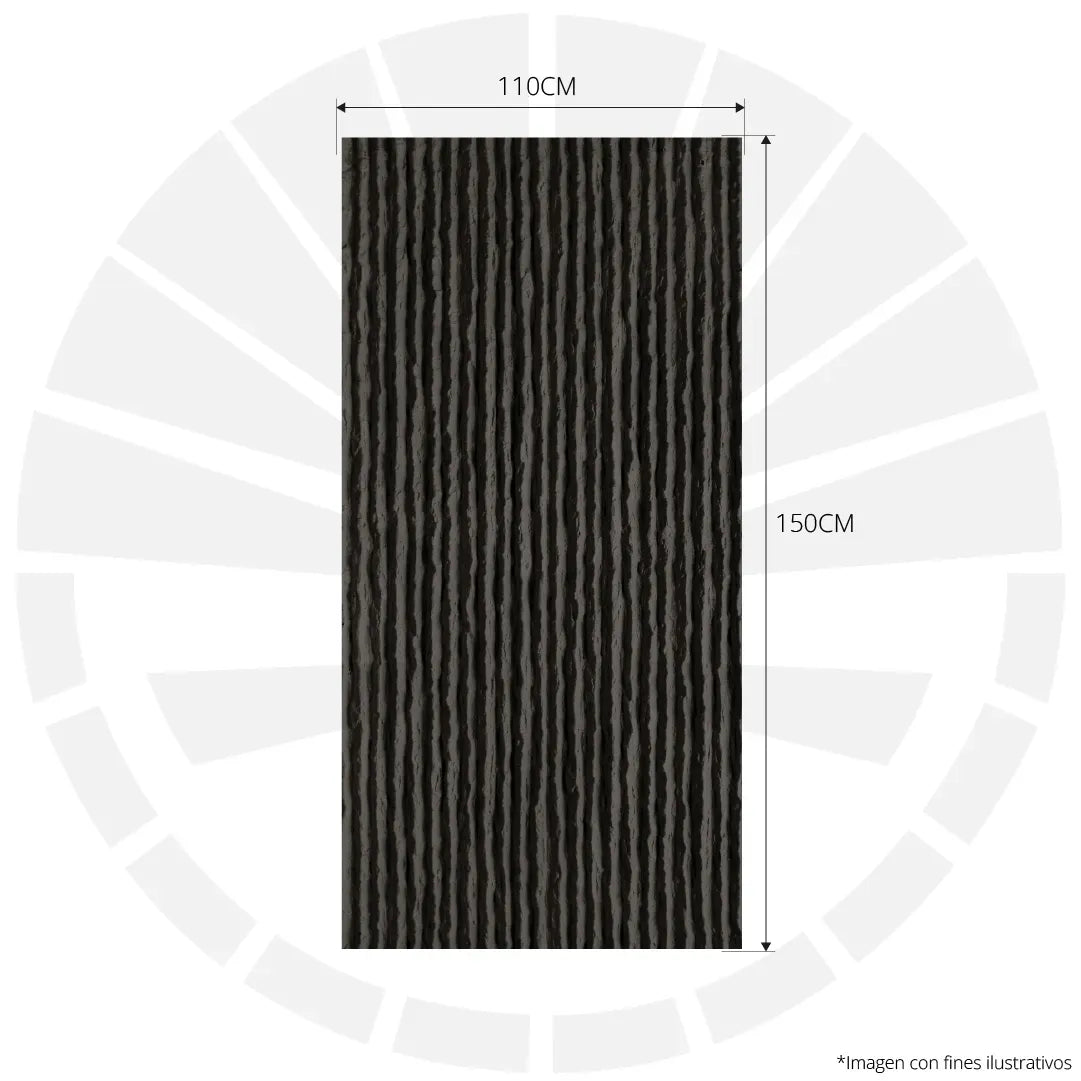 FACHALETA FLEXIBLE PIEDRA PRFV 1.10M X 1.50M MURETO NEGRO MATE WP-9031