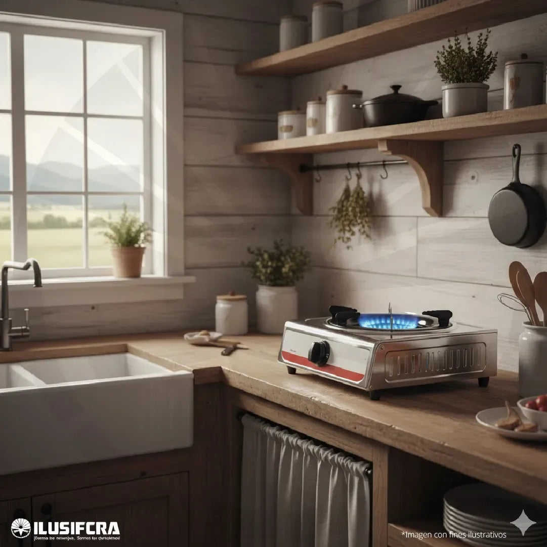 COCINA DE GAS 1 QUEMADOR ACERO INOXIDABLE CHF 001