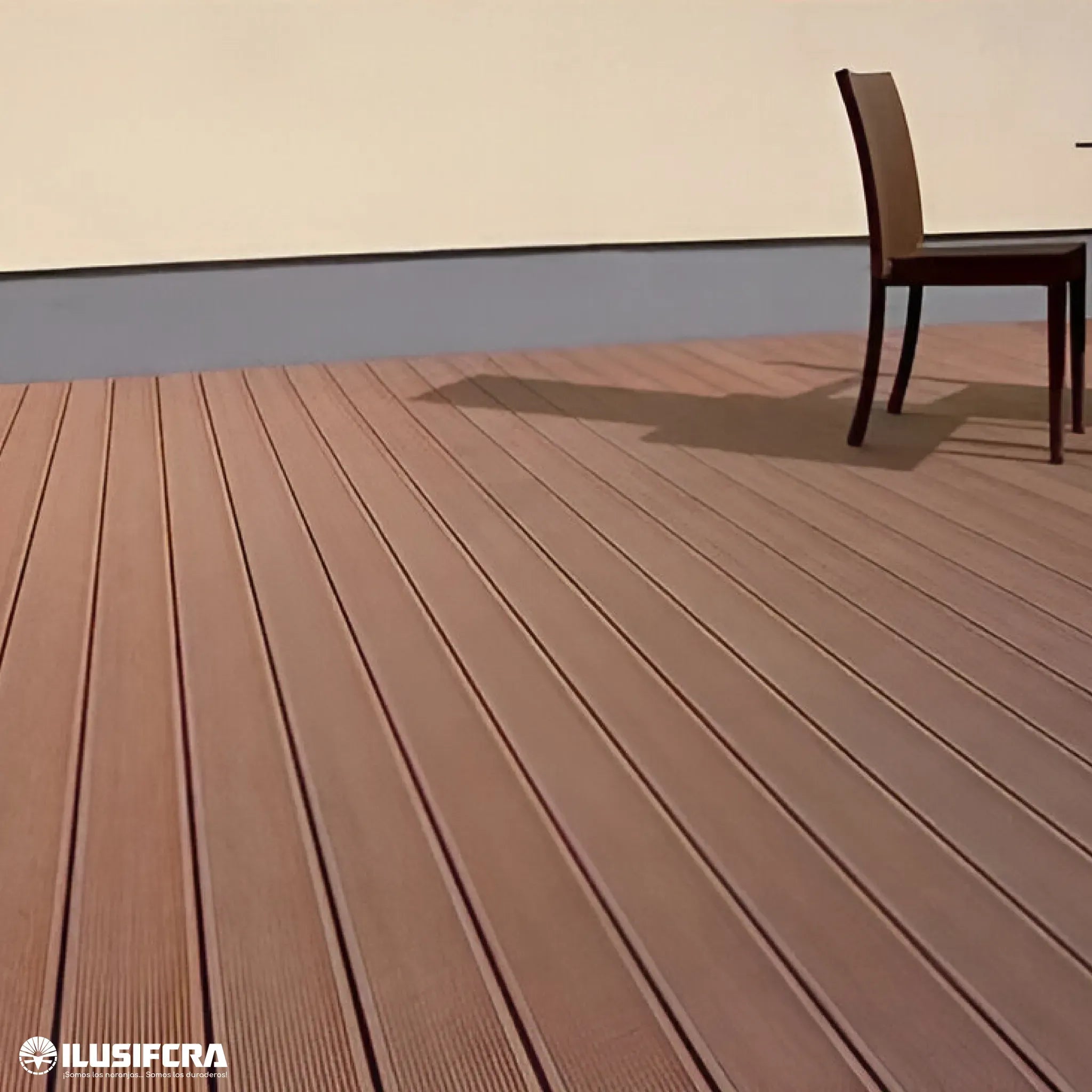 LÁMINA PARA PISO ESTILO DECK WPC ACABADO CAOBA OSCURO 14CM X 25MM X 2.90M