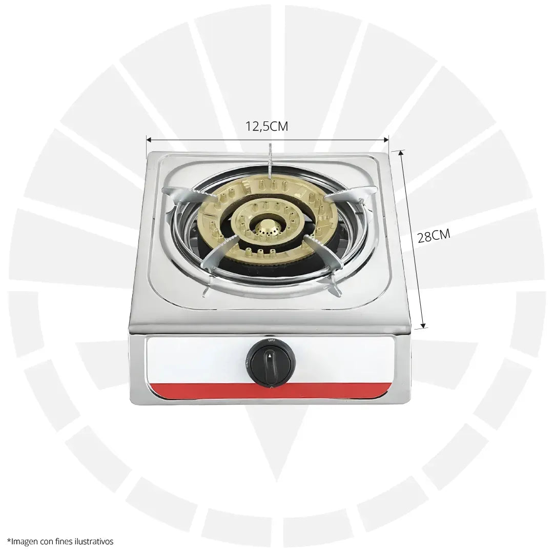 COCINA DE GAS 1 QUEMADOR ACERO INOXIDABLE CHF 001